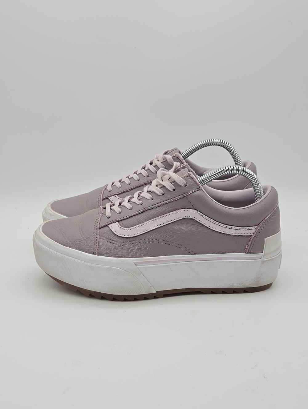Vans Old Skool Stacked Tumbled Leather Platform Sneakers Purple Size Women's 8.5